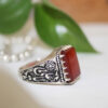 Bague en argent Agate Islamique pour homme Élégance Ya Ali