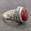 Bague en argent Agate Islamique pour homme Élégance Ya Imam Reza