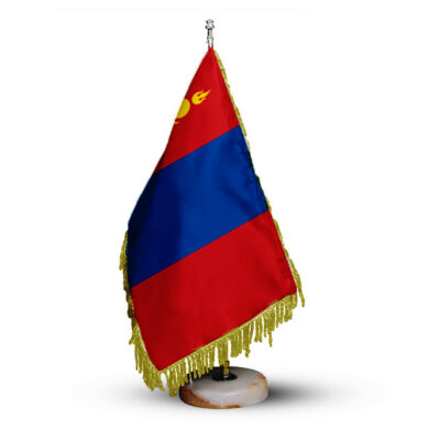 Drapeau de Table de la Mongolie avec Base en Pierre