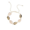 Bracelet en coquille naturelle ajustable fait main – Blanc