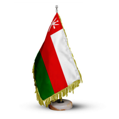Drapeau de Table d’Oman avec Base en Pierre