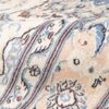 Tapis persan original en soie noué à la main à Tabas Médaillon floral crème