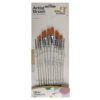 Set de 12 pinceaux plats en poils pour aquarelle, acrylique et gouache