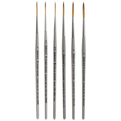 Set de 6 pinceaux doux ronds avec longs manches