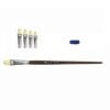 Set de 9 pinceaux plats naturels en poils avec manches en bois
