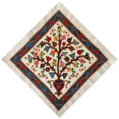 Élégance de Pateh Kerman Nappe Artisanale Arbre de Vie