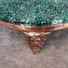 Serveur à caviar persan avec incrustation de turquoise et élégance sur pied
