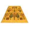 Tapis Gabbeh en laine persane tissé à la main en Fars jaune
