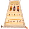 Tapis couloir Gabbeh en laine persane tissé à la main en Fars crème