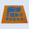 Tapis Kilim en laine persane véritablement tissé à la main pictural chat & poisson
