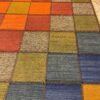 Tapis Kilim en laine persane tissé à la main authentique checkered rouge
