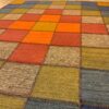 Tapis Kilim en laine persane tissé à la main authentique checkered rouge