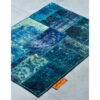 Tapis Persan Patchwork Noué à la Main Bleu