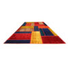 Tapis Persan Vintage Patchwork Noué à la Main Géométrique