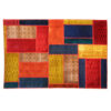 Tapis Persan Vintage Patchwork Noué à la Main Géométrique