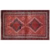 Tapis Persan Vintage Patchwork Noué à la Main Tribal Rouge