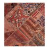 Tapis Persan Vintage Patchwork Noué à la Main Géométrique Rouge Brique