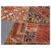 Tapis Persan Vintage Patchwork Noué à la Main Géométrique Rouge Brique