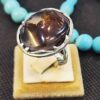 Persian Dendritic Agate Shajar Silver Ring for Men Fardin