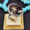 Persian Dendritic Agate Shajar Silver Ring for Men Fardin