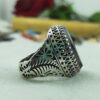 Persian Dendritic Agate Shajar Silver Ring for Men Hadi