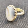 Persian Dendritic Agate Shajar Silver Ring for Men Nima