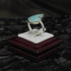 Bague en Argent Persan Faite Main pour Femme avec Turquoise de Neyshabur Celine