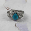 Bague en Argent Persan Faite Main pour Femme avec Turquoise de Neyshabur Hanieh