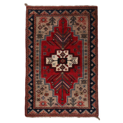 Tapis persan en laine noué à la main à Khorasan Iliati rouge