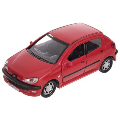 Voiture jouet Diecast Peugeot 206 fonctionnant sur piles et avec portes ouvrantes