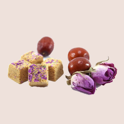 Substitut naturel de sucre – Cubes de jujube rouge à la rose – 750 g