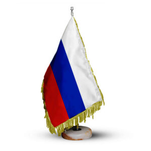 Drapeau de Table de la Russie avec Base en Pierre