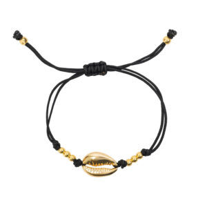 Bracelet en coquille de laiton fait main avec perles – Design élégant