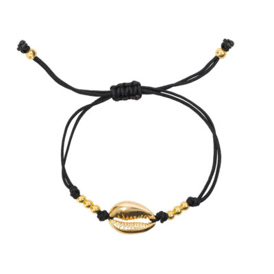 Bracelet en coquille de laiton fait main avec perles – Design élégant
