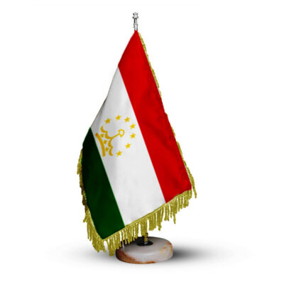 Drapeau de Table du Tadjikistan avec Base en Pierre