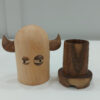 Distributeur de Cure-Dents en Bois avec Motif Viking Fantastique en Marron