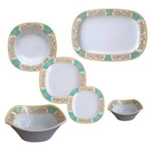 Service de table blanc en mélamine 26 pièces