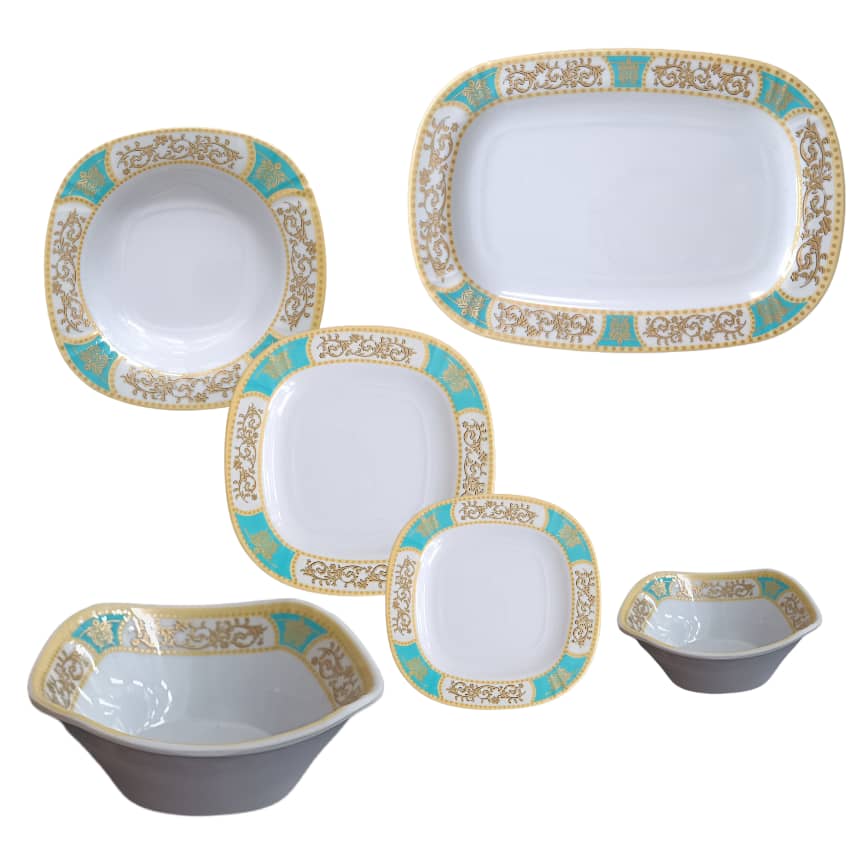 Service de table blanc en mélamine 26 pièces