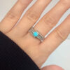Bague en Argent Persan Faite Main pour Femme avec Turquoise de Neyshabur