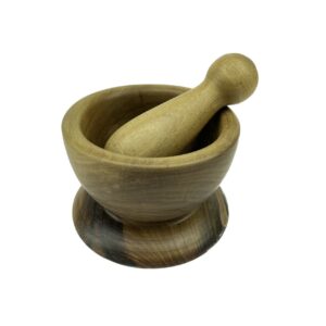 Ensemble Mortier et Pilon en Bois Fait Main pour Broyer Herbes et Épices