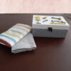 Boîte à couture en bois à 3 compartiments – Coloris gris