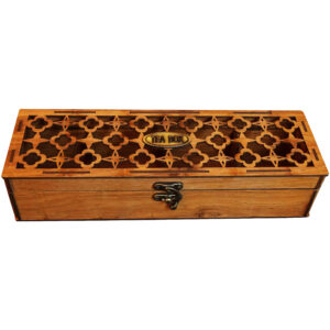 Boîte organisatrice en bois pour sachets de thé 4 compartiments Design Marron classique