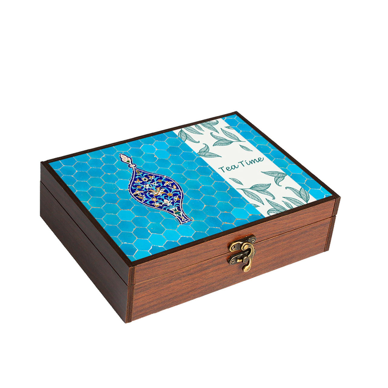 Boîte organisatrice en bois pour sachets de thé 4 compartiments Design traditionnel