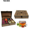 Boîte organisatrice en bois pour sachets de thé 7 compartiments Marron