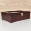 Boîte organisatrice en bois pour sachets de thé avec fenêtre transparente