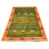 Tapis Gabbeh en laine persane véritablement tissé à la main en Fars géométrique