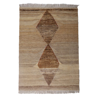 Tapis Kilim en laine persane authentique tissé à la main en Isfahan géométrique