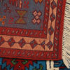 Tapis persan authentique en laine noué à la main à Khorasan motifs animaliers bleu