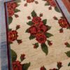 Tapis persan authentique en laine noué à la main à Shiraz crème floral