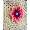 Plaid au Crochet pour Canapé et Lit Motif Bohème Floral